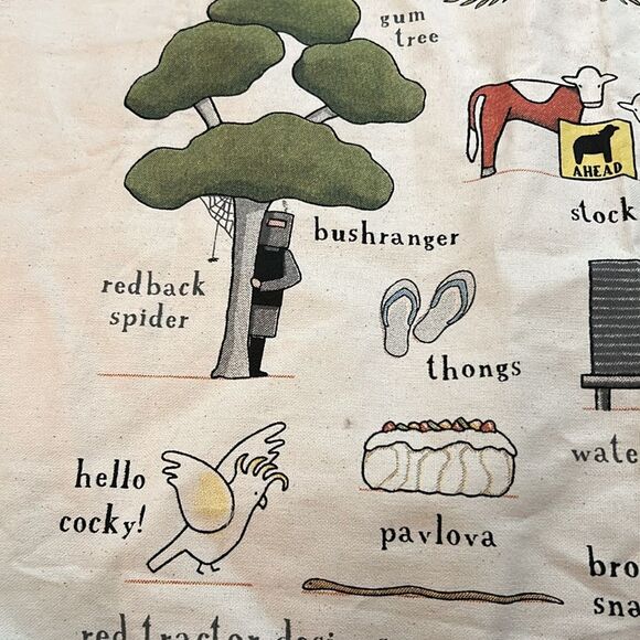 "This is Australia" Full Length Souvenir Apron Pure Cotton Language Folk Art - Picture 5 of 7